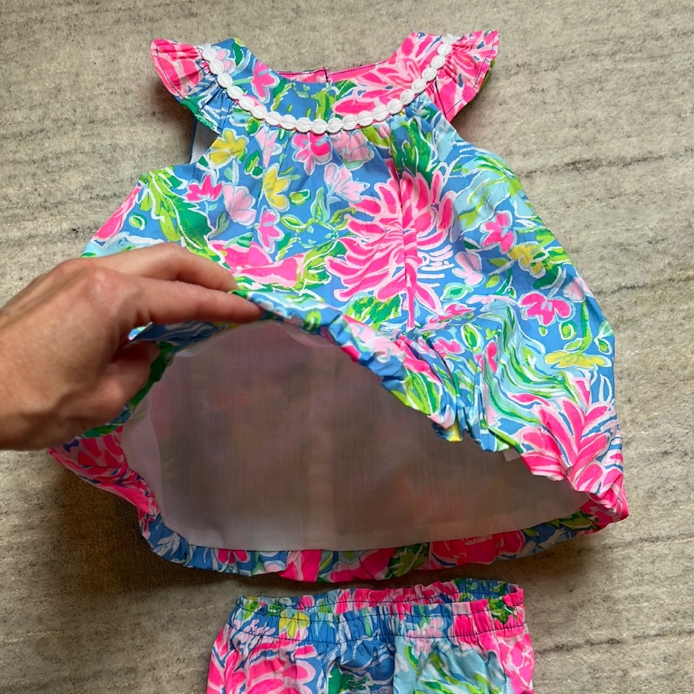 Lily Pulitzer dress with matching bloomers. Size 6-12 months